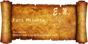 Egri Miletta névjegykártya